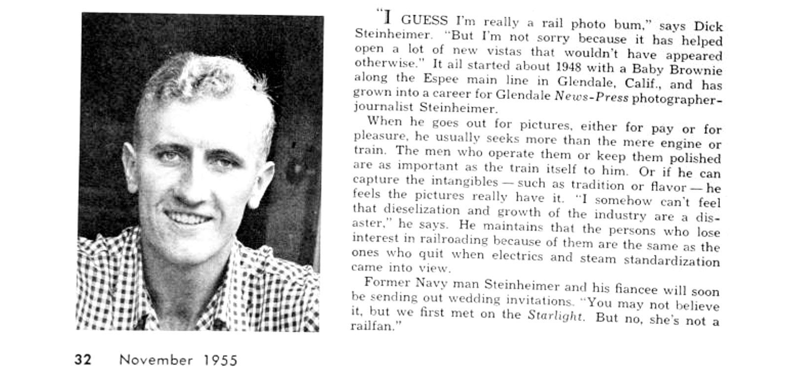Extrait d’article Trains Magazine de novembre 1955.